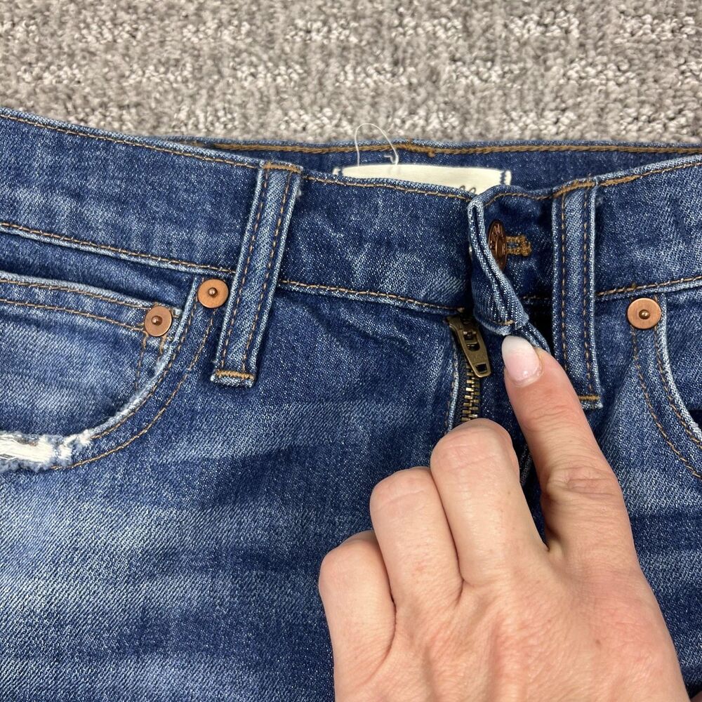 Madewell Jeans Womens 24 Blue The High-Rise Slim Boyjean High Rise Stretch Denim - Picture 7 of 10